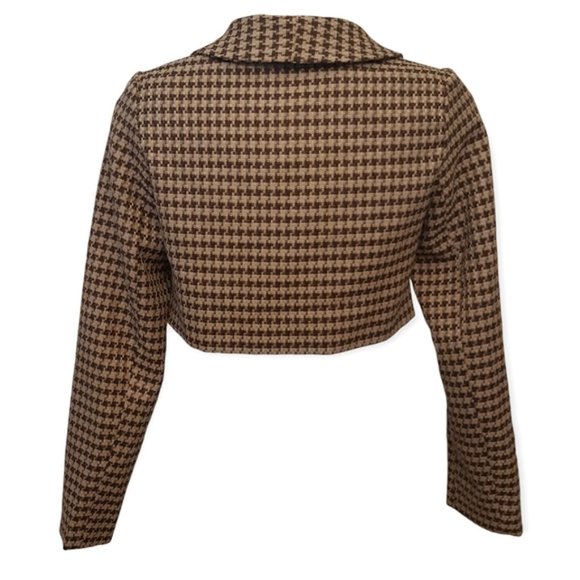 Cider size small houndstooth cropped two button collared mini blazer - Picture 8 of 10